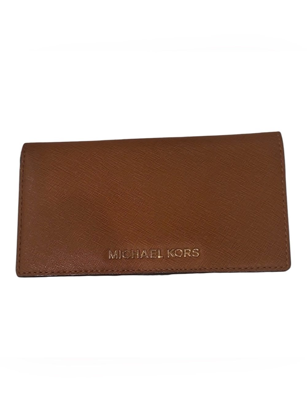 Michael Kors Cognac Leather Long Wallet with ID Window